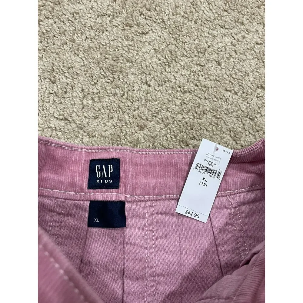 GAP Kids Girl's NWT Pink Corduroy Pleated Skirt Feminine Preppy Size XL / 12 NEW